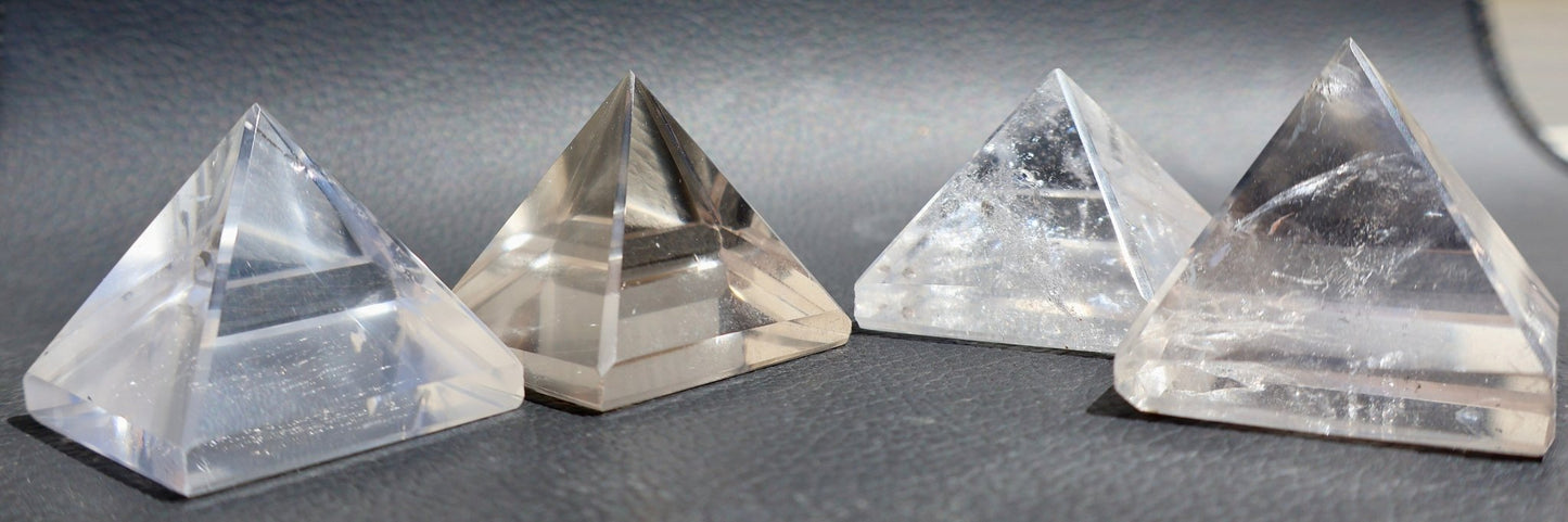 Clear Quartz Crystal Pyramid - 1 inch . One Piece - Precision Cut Natural AAA Grade Gemstone for Energy Work, Meditation & Display - Wax | Wane - Decor - Crystal13