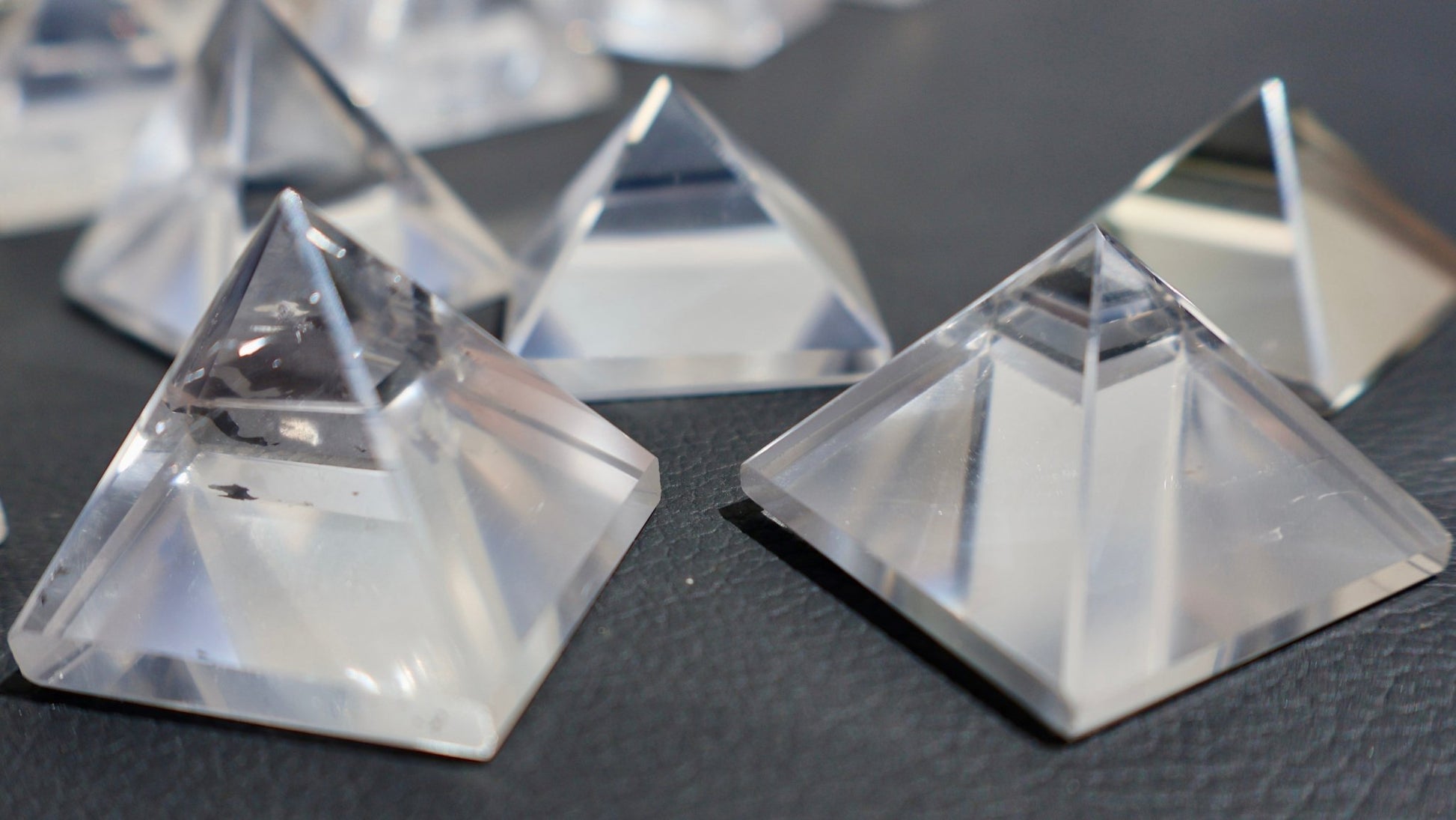 Clear Quartz Crystal Pyramid - 1 inch . One Piece - Precision Cut Natural AAA Grade Gemstone for Energy Work, Meditation & Display - Wax | Wane - Decor - Crystal11