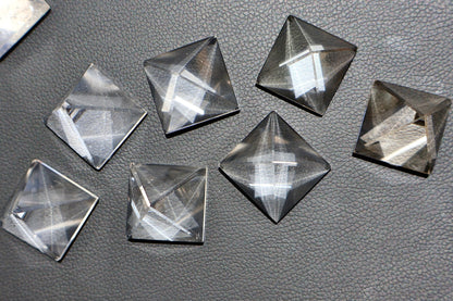 Clear Quartz Crystal Pyramid - 1 inch . One Piece - Precision Cut Natural AAA Grade Gemstone for Energy Work, Meditation & Display - Wax | Wane - Decor - Crystal20