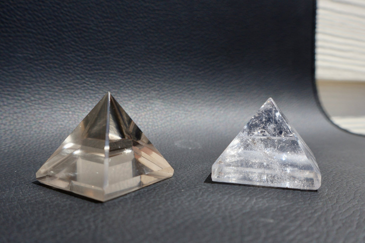 Clear Quartz Crystal Pyramid - 1 inch . One Piece - Precision Cut Natural AAA Grade Gemstone for Energy Work, Meditation & Display - Wax | Wane - Decor - Crystal19