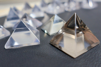 Clear Quartz Crystal Pyramid - 1 inch . One Piece - Precision Cut Natural AAA Grade Gemstone for Energy Work, Meditation & Display - Wax | Wane - Decor - Crystal12