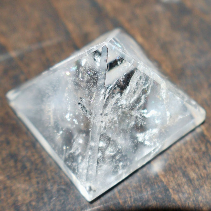 Clear Quartz Crystal Pyramid - 1 inch - Precision Cut Gemstone for Energy Work, Meditation & Display - Wax | Wane - Decor - Crystal3