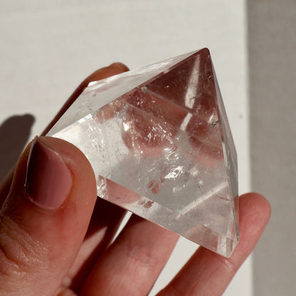 Clear Quartz Crystal Pyramid – 1.75 Inch AAA Prism Grade | Museum Quality Precision Cut Gemstone - Wax | Wane - AAA grade - Crystal Pyramid1