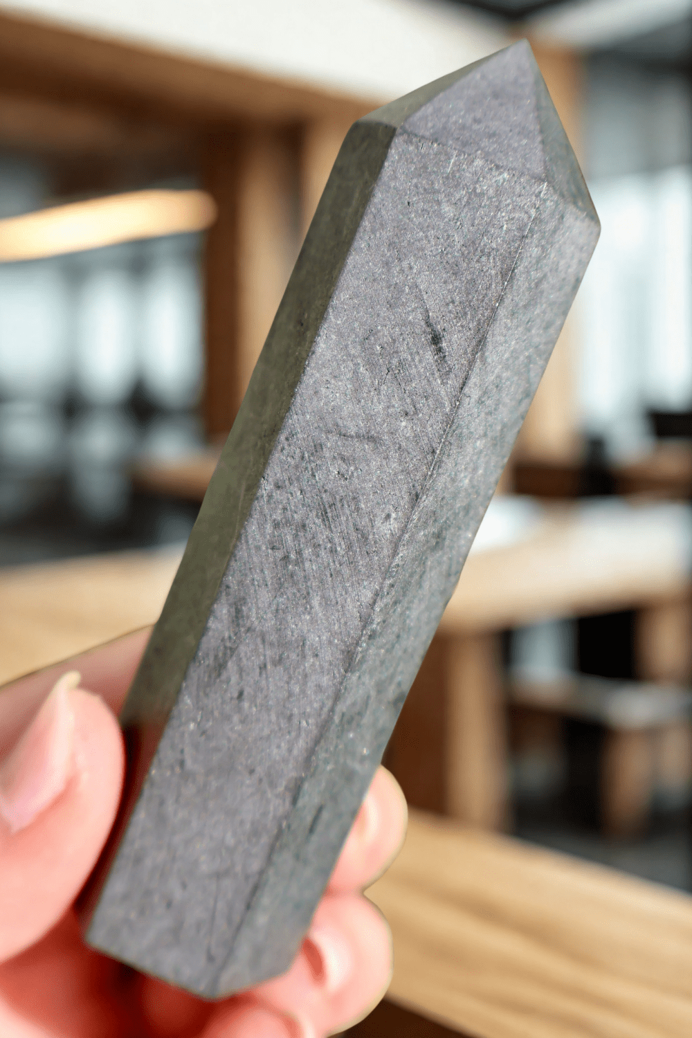 Elite Shungite Stone Tower (Type I, Elite) ONE PIECE, Sourced from Russia, Natural Electromagnetic Wave Absorber and Water Purifier, High Carbon Content Crystal (1) - Wax | Wane - Decor - Crystal2