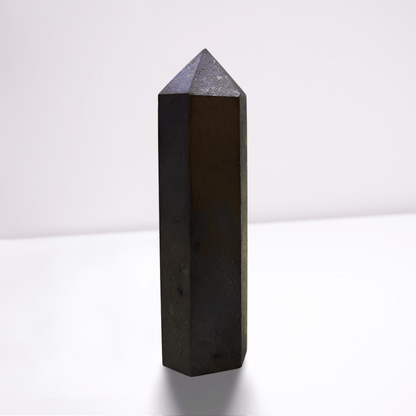 Elite Shungite Stone Tower (Type I, Elite) ONE PIECE, Sourced from Russia, Natural Electromagnetic Wave Absorber and Water Purifier, High Carbon Content Crystal (1) - Wax | Wane - Decor - Crystal9