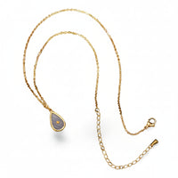 Faith The Size of a Mustard Seed Necklace, Gold Plated Teardrop Pendant with Real Mustard Seed, Stainless Steel Chain, Christian Religious Jewelry | Premium Quality, Durable & Functional, Everyday Use - Wax | Wane - 1