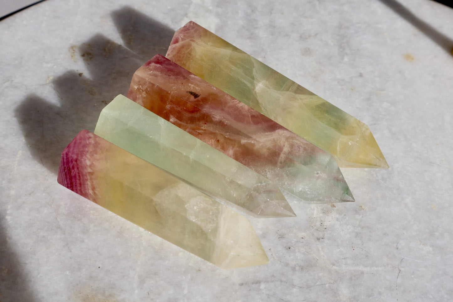 Fluorite Crystal Tower – Candy Fluorite | Natural Gemstone Obelisk - Wax | Wane - banded fluorite - Crystal Tower10