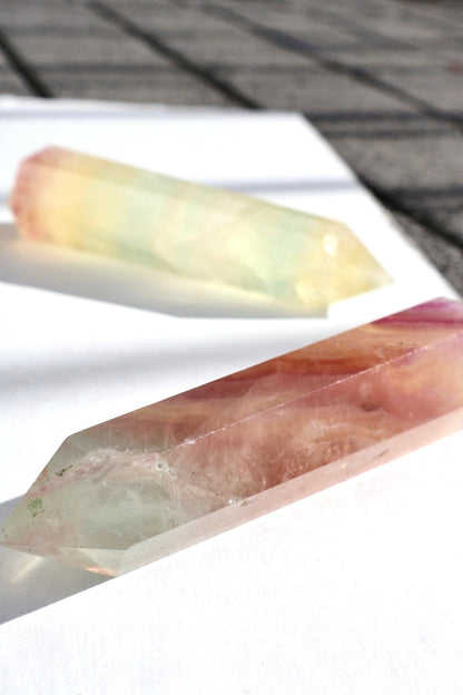 Fluorite Crystal Tower – Candy Fluorite | Natural Gemstone Obelisk - Wax | Wane - banded fluorite - Crystal Tower6