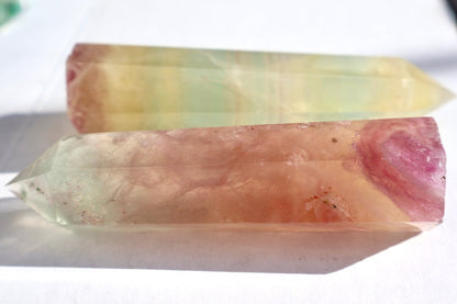 Fluorite Crystal Tower – Candy Fluorite | Natural Gemstone Obelisk - Wax | Wane - banded fluorite - Crystal Tower4
