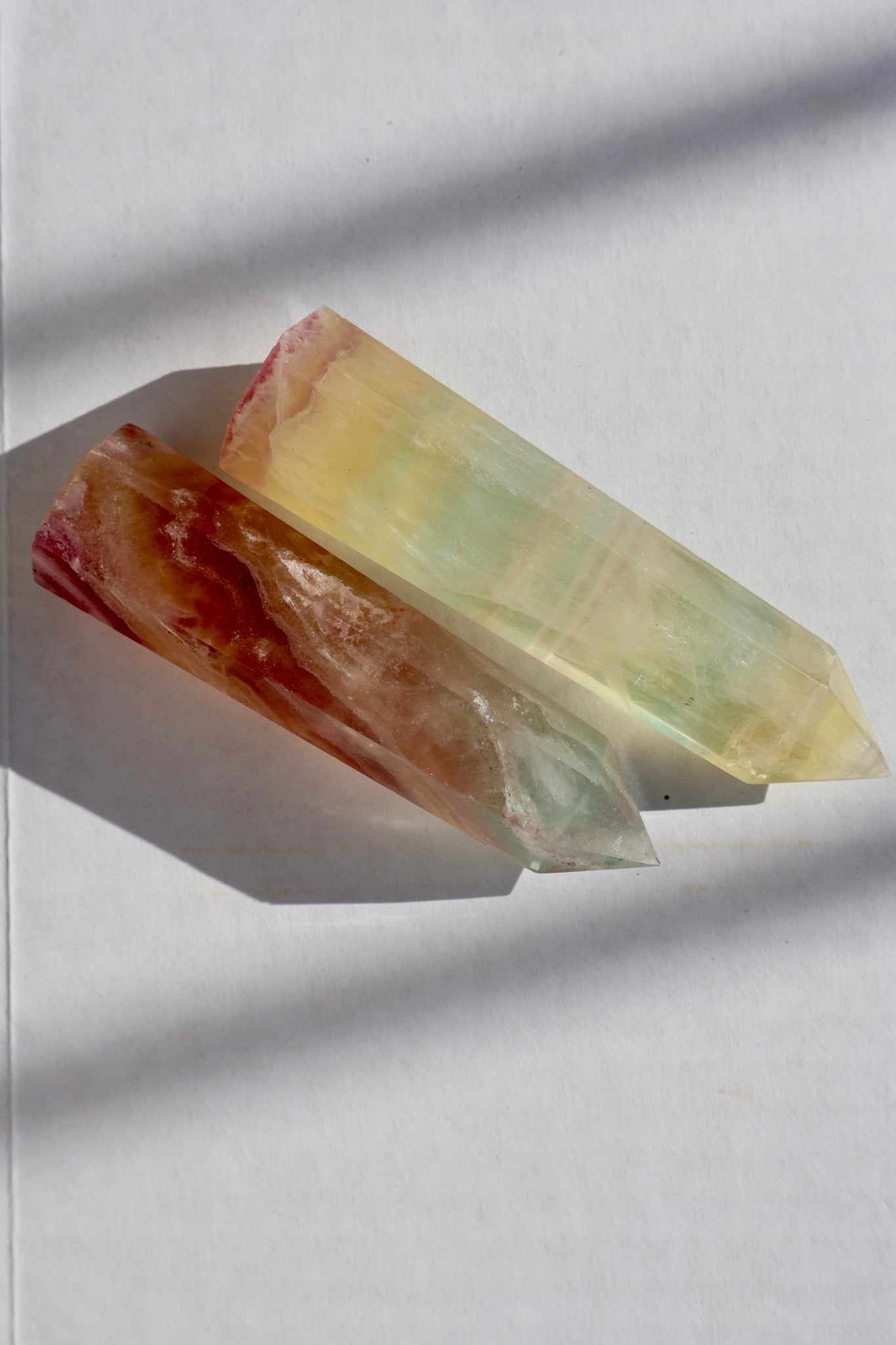 Fluorite Crystal Tower – Candy Fluorite | Natural Gemstone Obelisk - Wax | Wane - banded fluorite - Crystal Tower2