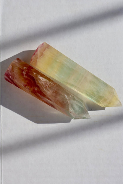 Fluorite Crystal Tower – Candy Fluorite | Natural Gemstone Obelisk - Wax | Wane - banded fluorite - Crystal Tower2