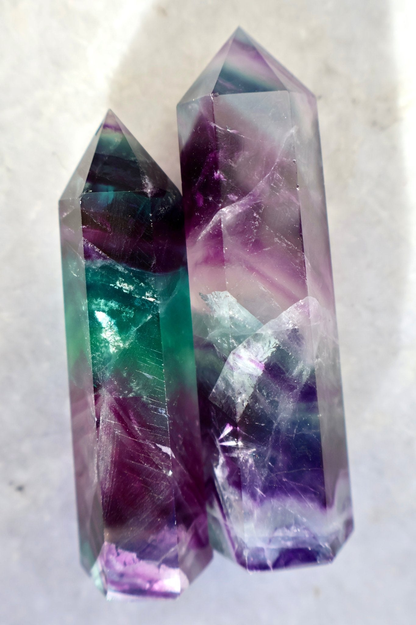 Fluorite Crystal Tower – Deep Purple - Blue - Green | Natural Gemstone Obelisk - Wax | Wane - collector crystal - Crystal Tower11