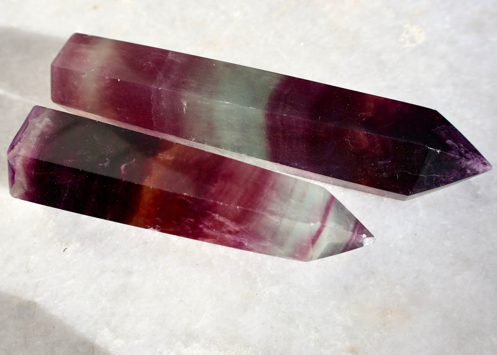 Fluorite Crystal Tower – Deep Purple - Blue - Green | Natural Gemstone Obelisk - Wax | Wane - collector crystal - Crystal Tower7