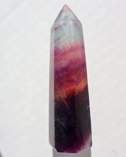 Fluorite Crystal Tower – Deep Purple - Blue - Green | Natural Gemstone Obelisk - Wax | Wane - collector crystal - Crystal Tower1
