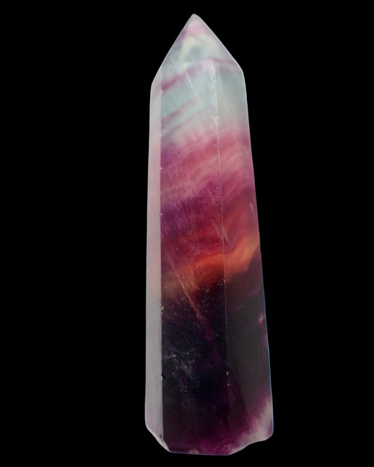 Fluorite Crystal Tower – Deep Purple - Blue - Green | Natural Gemstone Obelisk - Wax | Wane - collector crystal - Crystal Tower1