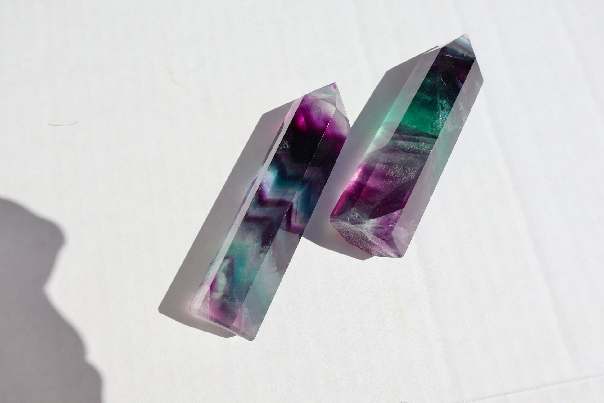 Fluorite Crystal Tower – Deep Purple - Blue - Green | Natural Gemstone Obelisk - Wax | Wane - collector crystal - Crystal Tower3