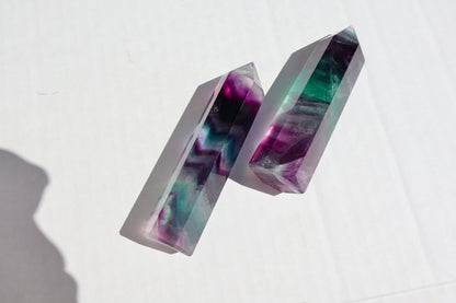 Fluorite Crystal Tower – Deep Purple - Blue - Green | Natural Gemstone Obelisk - Wax | Wane - collector crystal - Crystal Tower3