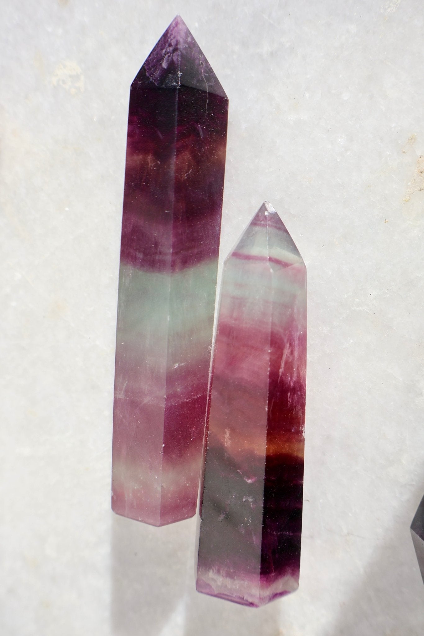 Fluorite Crystal Tower – Deep Purple - Blue - Green | Natural Gemstone Obelisk - Wax | Wane - collector crystal - Crystal Tower6