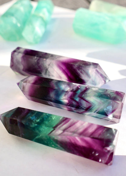 Fluorite Crystal Tower – Deep Purple - Blue - Green | Natural Gemstone Obelisk - Wax | Wane - collector crystal - Crystal Tower8