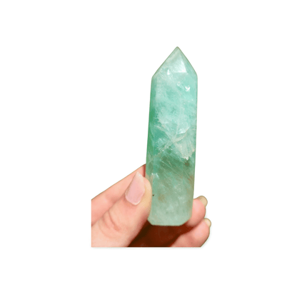 Fluorite Crystal Tower – Light Green Opaque | Natural Gemstone Obelisk - Wax | Wane - chakra - Crystal Tower1