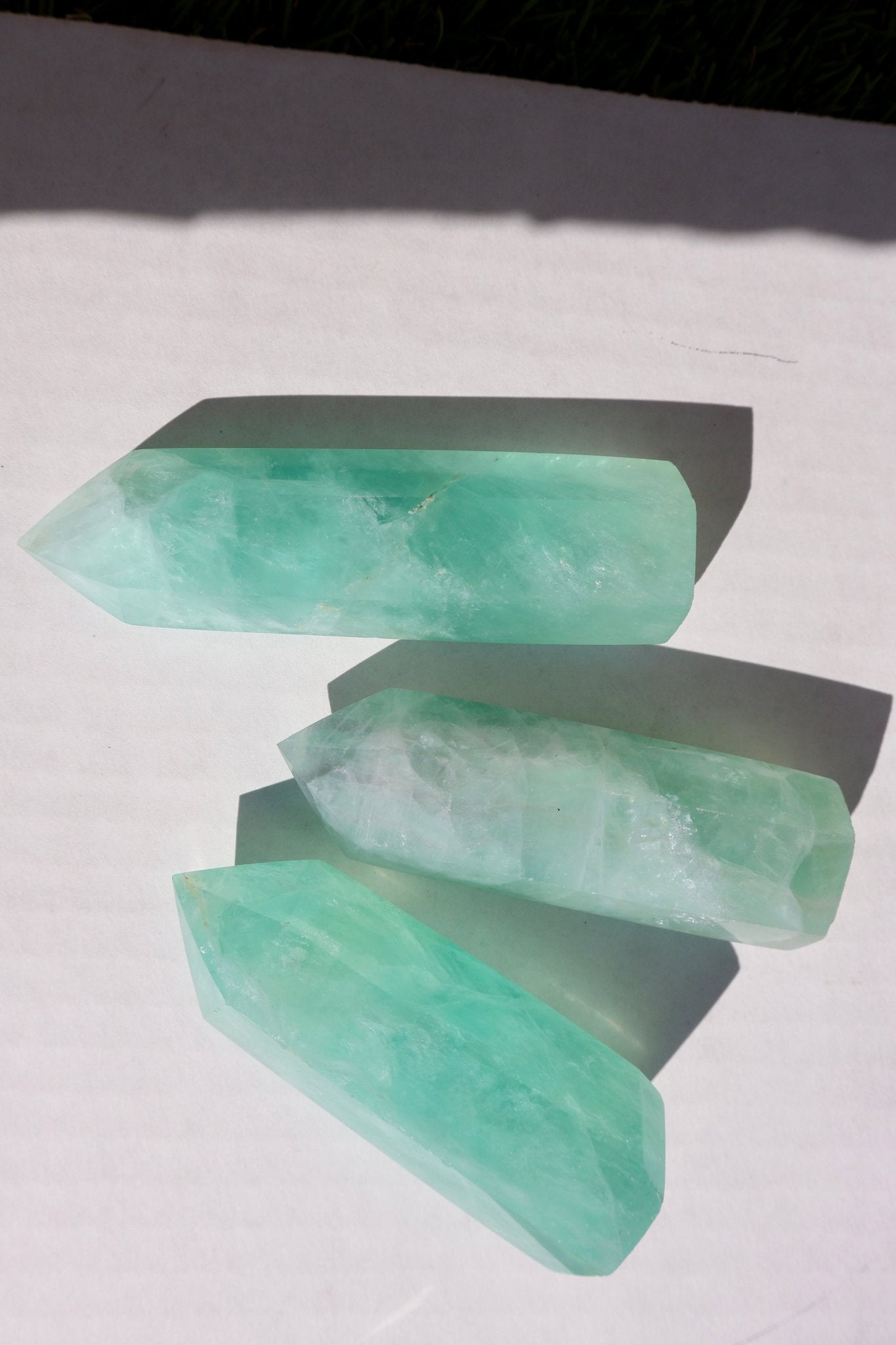 Fluorite Crystal Tower – Light Green Opaque | Natural Gemstone Obelisk - Wax | Wane - chakra - Crystal Tower4