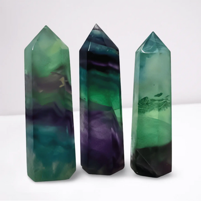 Fluorite Obelisk Point - Colorful, Banded and Natural Crystal, Geometric Decor - Wax | Wane - Decor - 21