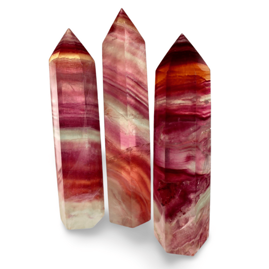 Fluorite Obelisk Tower 5 Inch – Natural Rainbow Crystal Point, Hand - Polished Gemstone for Meditation, Focus & Energy Work | Premium Green Purple Blue - Wax | Wane - Decor - Crystal6
