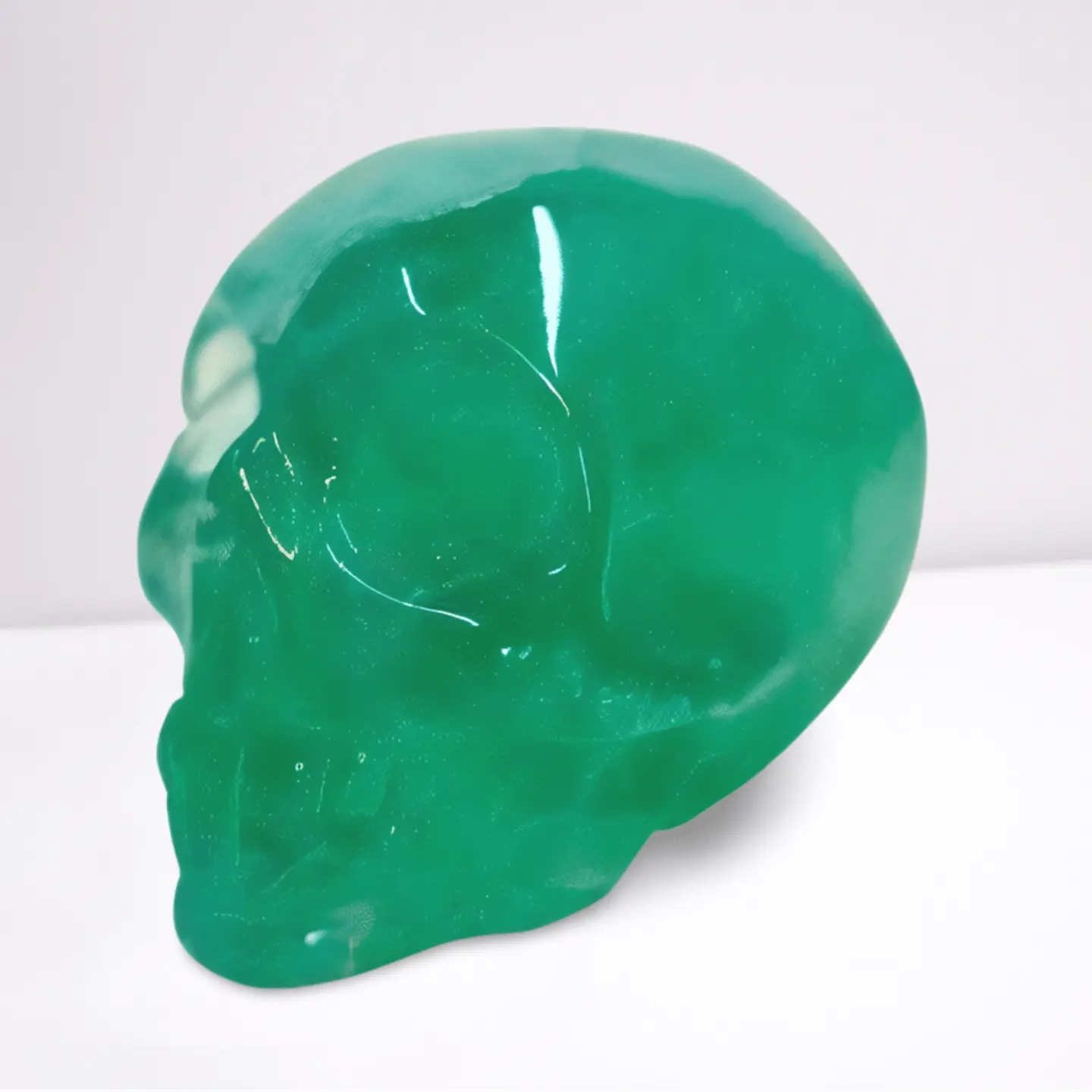 Fluorite Solid Crystal Skull - Green - Wax | Wane - Gemstone - 3