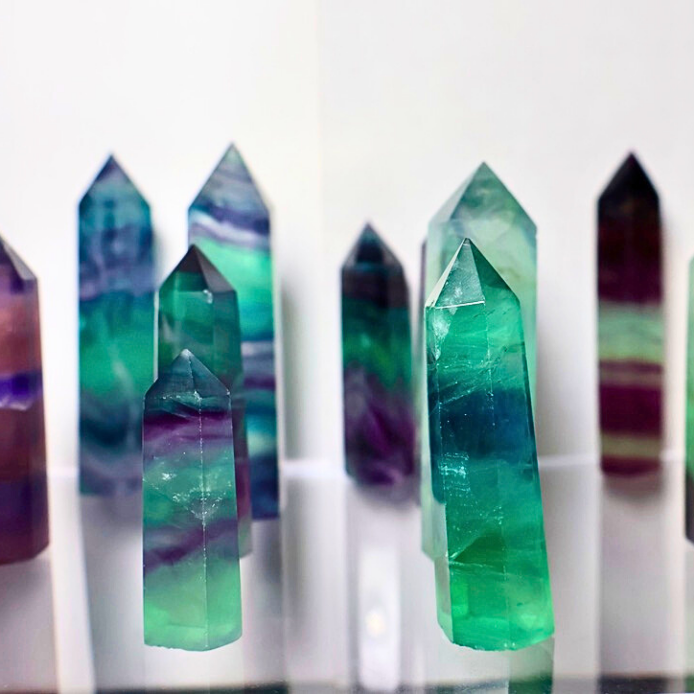 Fluorite Obelisk Crystal Tower 3-4 Inch – Untreated Natural Color Crystal Point, Hand-Polished Gemstone for Meditation, Focus & Energy Work