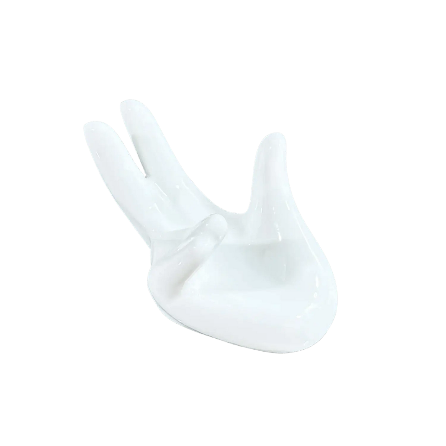 Glossy Ceramic Hand Stand – Decorative Display Holder for Crystal or Jewelry - Wax | Wane