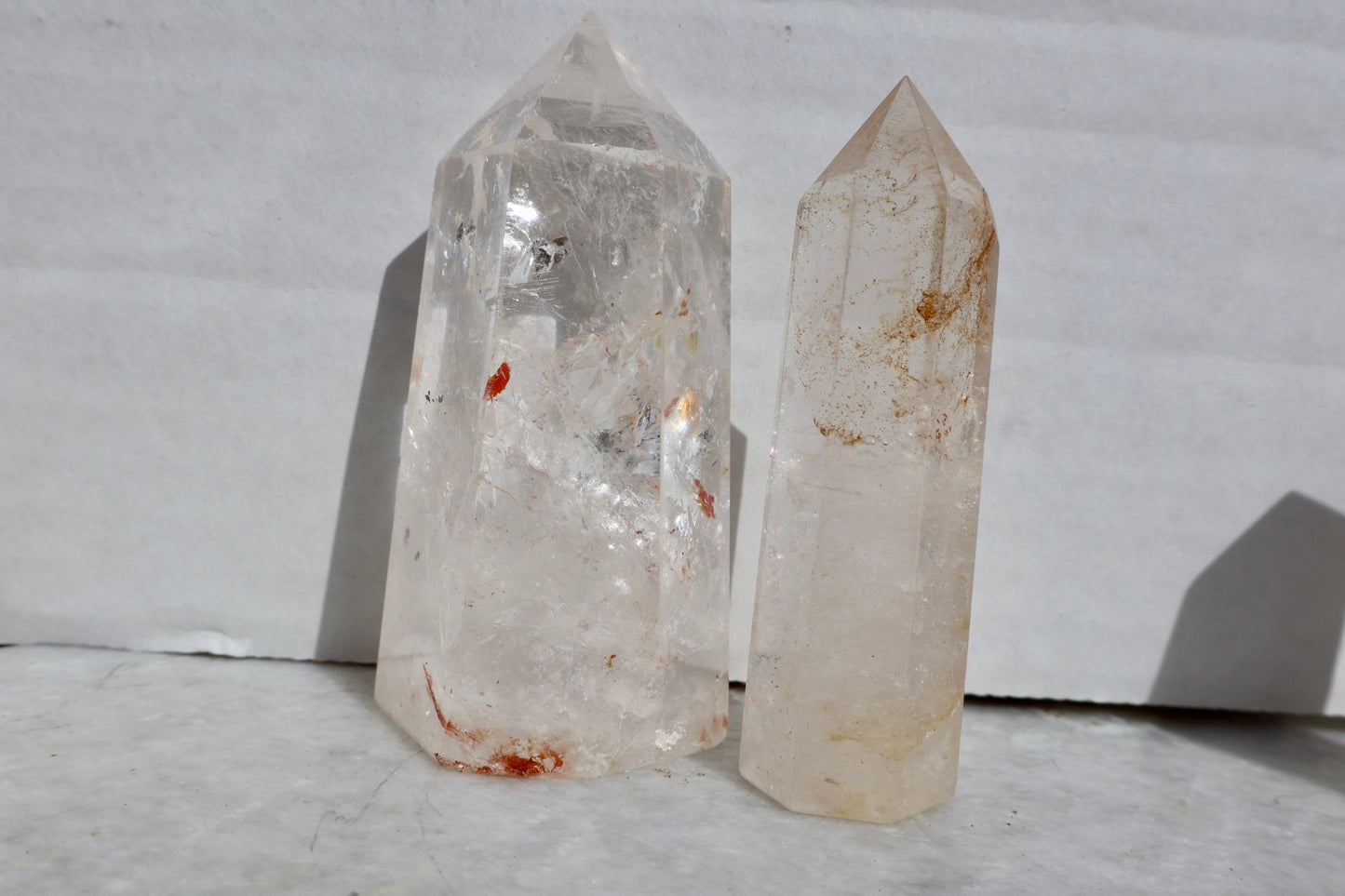 Golden Healer Clear Quartz Crystal Tower (One Piece) | Natural, Rare Iron Oxide Inclusions | Healing Energy Stone in Standard and Monolithic Sizes - Wax | Wane - crystal - Crystal Tower12