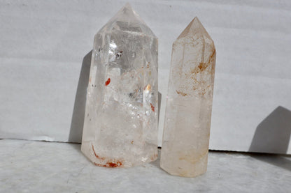 Golden Healer Clear Quartz Crystal Tower (One Piece) | Natural, Rare Iron Oxide Inclusions | Healing Energy Stone in Standard and Monolithic Sizes - Wax | Wane - crystal - Crystal Tower12