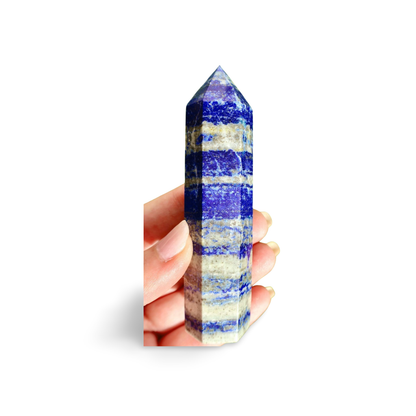 Lapis Lazuli Obelisk - Authentic Quality Gemstone for Wisdom and Truth, Decorative 4 - Inch Tall - Wax | Wane - Decor - Crystal1
