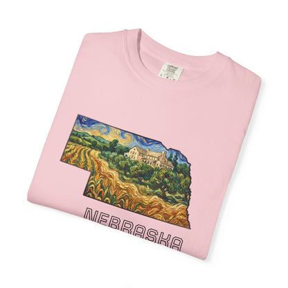 LNK.Nebraska Arbor Day Apple Orchard T-Shirt — Vincent Van Gogh Style State Art | Comfort Colors Nebraska Gameday Gift Tee - Wax | Wane - arbor day - T-Shirt35