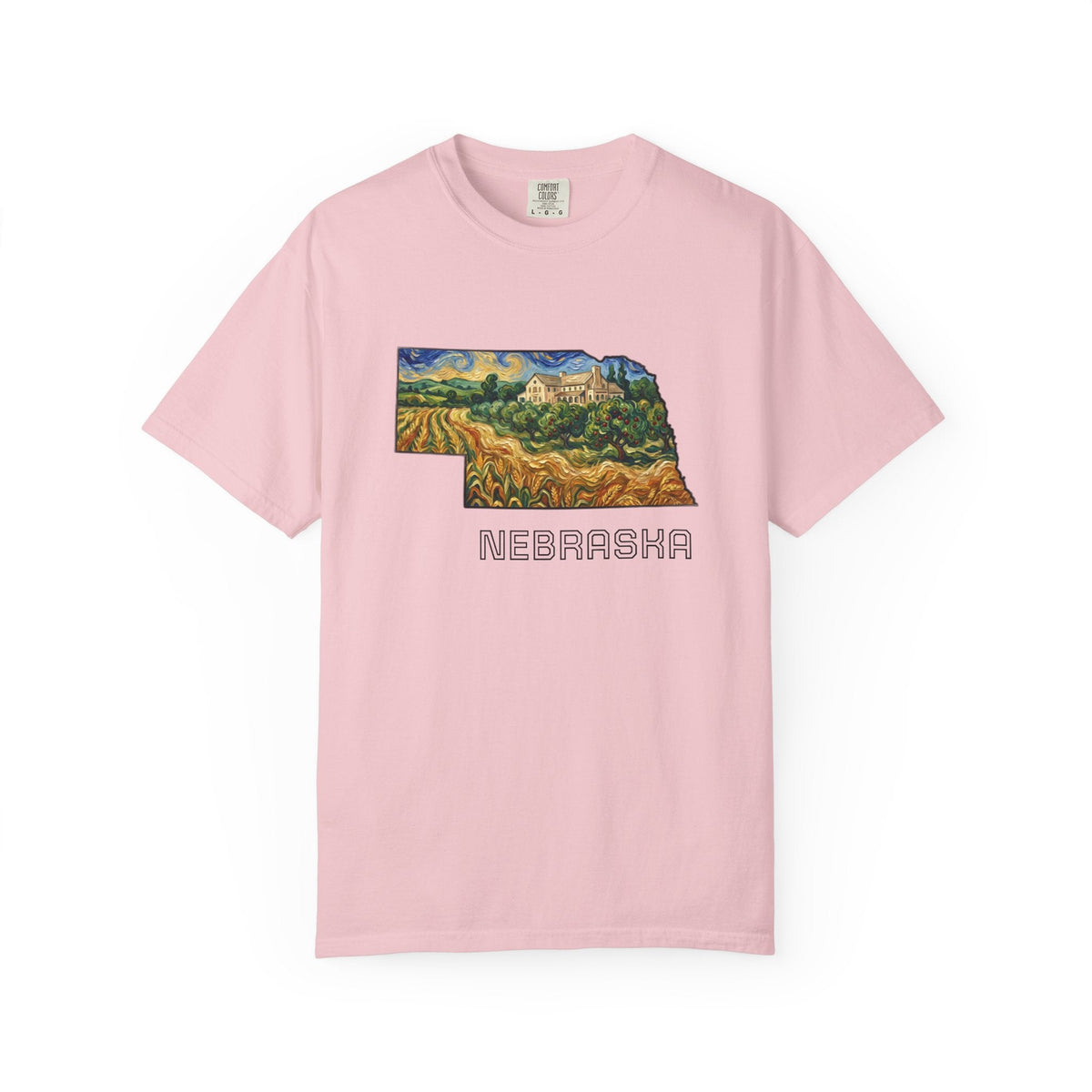 LNK.Nebraska Arbor Day Apple Orchard T-Shirt — Vincent Van Gogh Style State Art | Comfort Colors Nebraska Gameday Gift Tee - Wax | Wane - arbor day - T-Shirt9