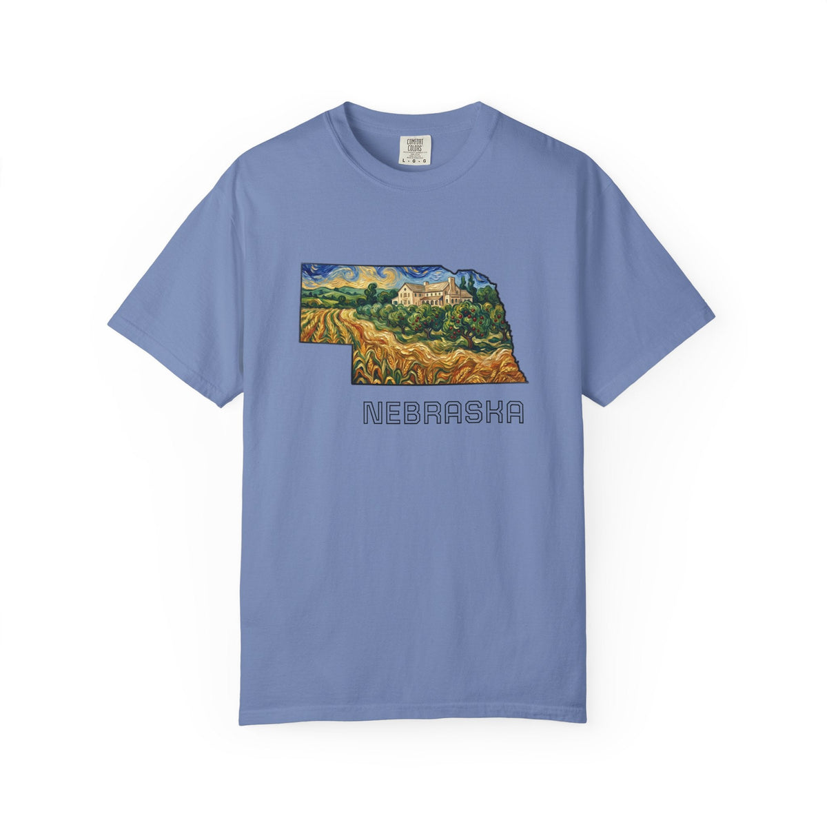 LNK.Nebraska Arbor Day Apple Orchard T-Shirt — Vincent Van Gogh Style State Art | Comfort Colors Nebraska Gameday Gift Tee - Wax | Wane - arbor day - T-Shirt8