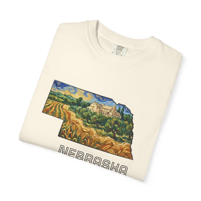 LNK.Nebraska Arbor Day Apple Orchard T-Shirt — Vincent Van Gogh Style State Art | Comfort Colors Nebraska Gameday Gift Tee - Wax | Wane - arbor day - T-Shirt12