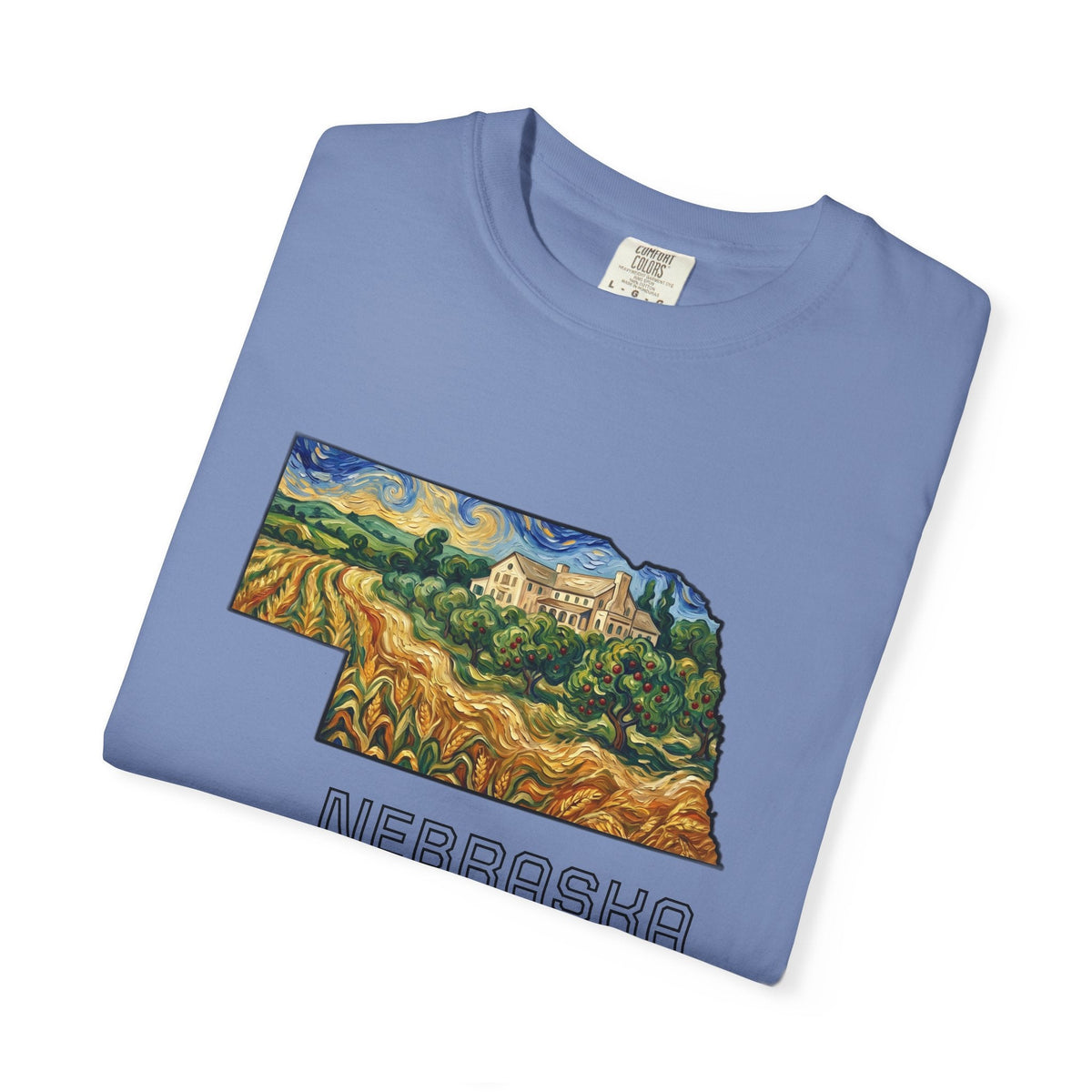 LNK.Nebraska Arbor Day Apple Orchard T-Shirt — Vincent Van Gogh Style State Art | Comfort Colors Nebraska Gameday Gift Tee - Wax | Wane - arbor day - T-Shirt32