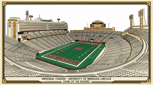 LNK.Nebraska Memorial Stadium Collector's Set - 3 Premium Art Deco Digital Prints - Wax | Wane - Art Deco - Digital Download1