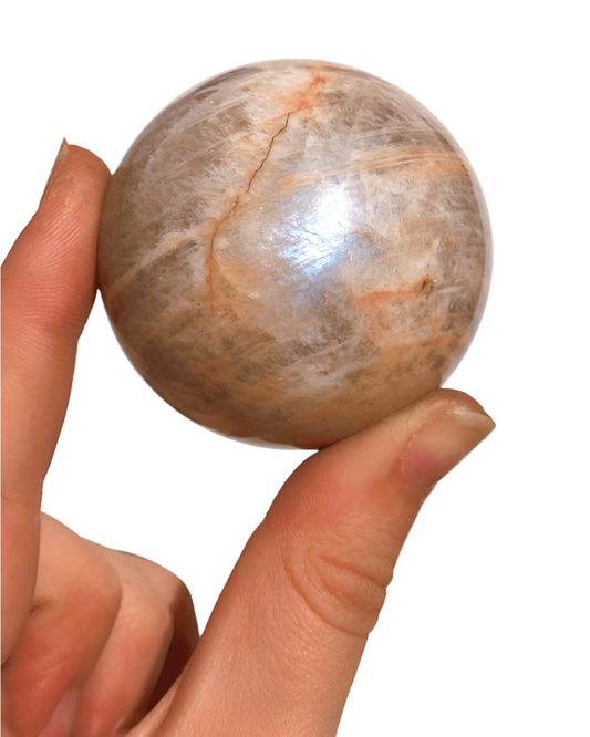Moonstone Crystal Ball - Natural Prismatic Aura, Intuition and Awareness Stone Sphere, 1.5" - Wax | Wane - Decor - Crystal1