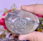 Moonstone Palm Stone with Rainbow Aura Inclusions - Wax | Wane - Decor - Crystal6