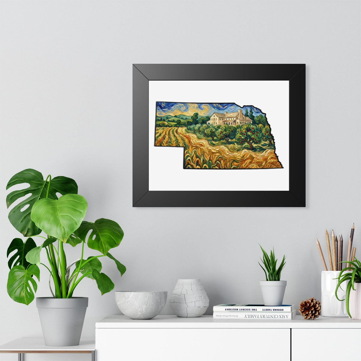 Nebraska Arbor Day Orchard Framed Print — Van Gogh Style State Wall Art | Nebraska Gift - Wax | Wane - arbor day - Poster4