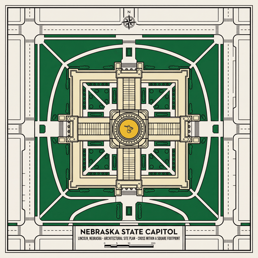 Nebraska State Capitol Art Print – Capitol Collection 2 - Pack | Art Deco Digital Download | Capitol Series | Lincoln Nebraska Architecture Wall Art - Wax | Wane - Art Deco - Digital Download2