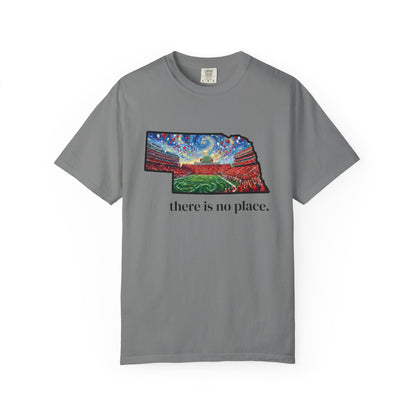 Nebraska "There is no place." Game Day T-Shirt — 100% Cotton Van Gogh Style Big Red Design - Great Gift for Gameday - Wax | Wane - art stadium tee - T-Shirt4