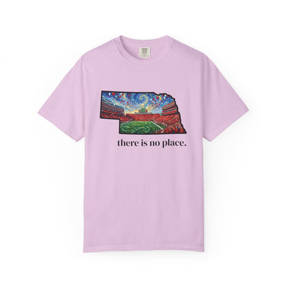 Nebraska "There is no place." Game Day T-Shirt — 100% Cotton Van Gogh Style Big Red Design - Great Gift for Gameday - Wax | Wane - art stadium tee - T-Shirt5
