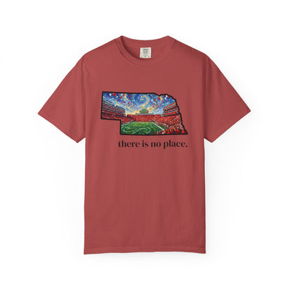 Nebraska "There is no place." Game Day T-Shirt — 100% Cotton Van Gogh Style Big Red Design - Great Gift for Gameday - Wax | Wane - art stadium tee - T-Shirt10