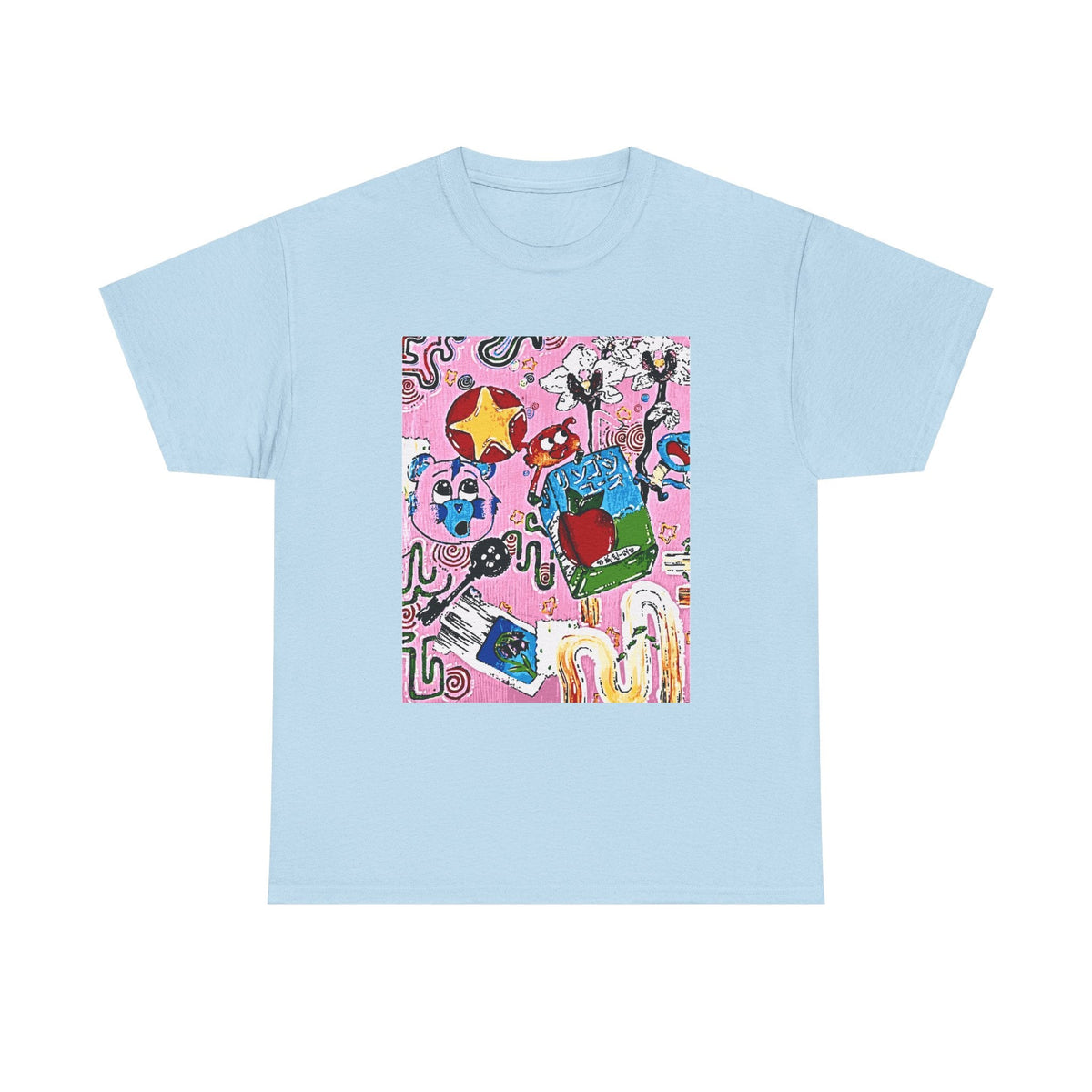 Pop Art Collage Tee — Colorful Hand-Drawn Cartoon Grunge - Wax | Wane - aesthetic streetwear - T-Shirt7
