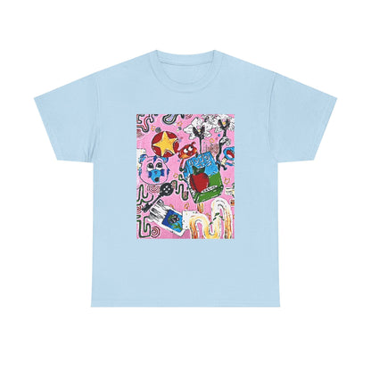 Pop Art Collage Tee — Colorful Hand-Drawn Cartoon Grunge - Wax | Wane - aesthetic streetwear - T-Shirt7