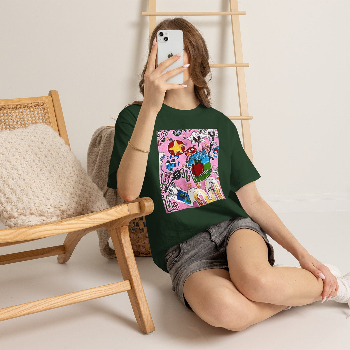 Pop Art Collage Tee — Colorful Hand-Drawn Cartoon Grunge - Wax | Wane - aesthetic streetwear - T-Shirt24
