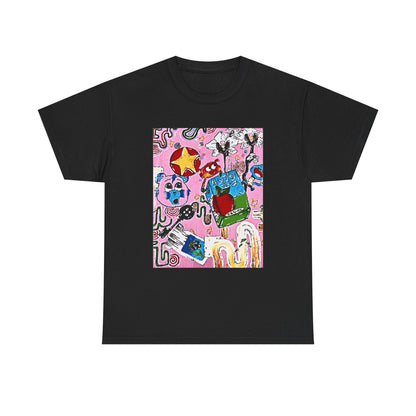 Pop Art Collage Tee — Colorful Hand-Drawn Cartoon Grunge - Wax | Wane - aesthetic streetwear - T-Shirt1